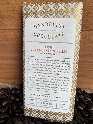 Dandelion Chocolate Bar 2oz (MAYA MOUNTAIN, BELIZE 70%)
