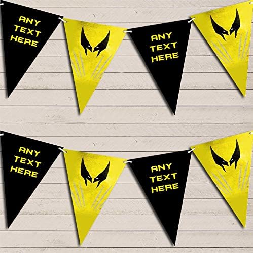 Guirnalda de banderines de cumpleaños de superhéroes de Wolverine para niños, decoración de fiesta, bandera, guirnalda
