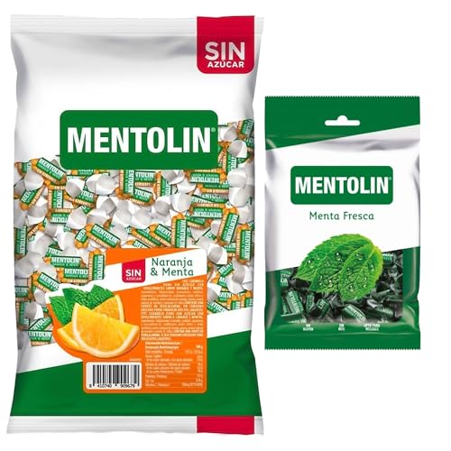 Mentolín caramelos garganta naranja s/a bolsa 1kg y de regalo menta fresca bolsa 200g