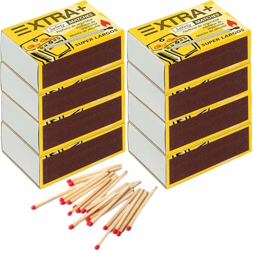 KROWN - Pack de 800 Cerillas de Seguridad para Cocina, Barbacoa, Chimenea y Estufa