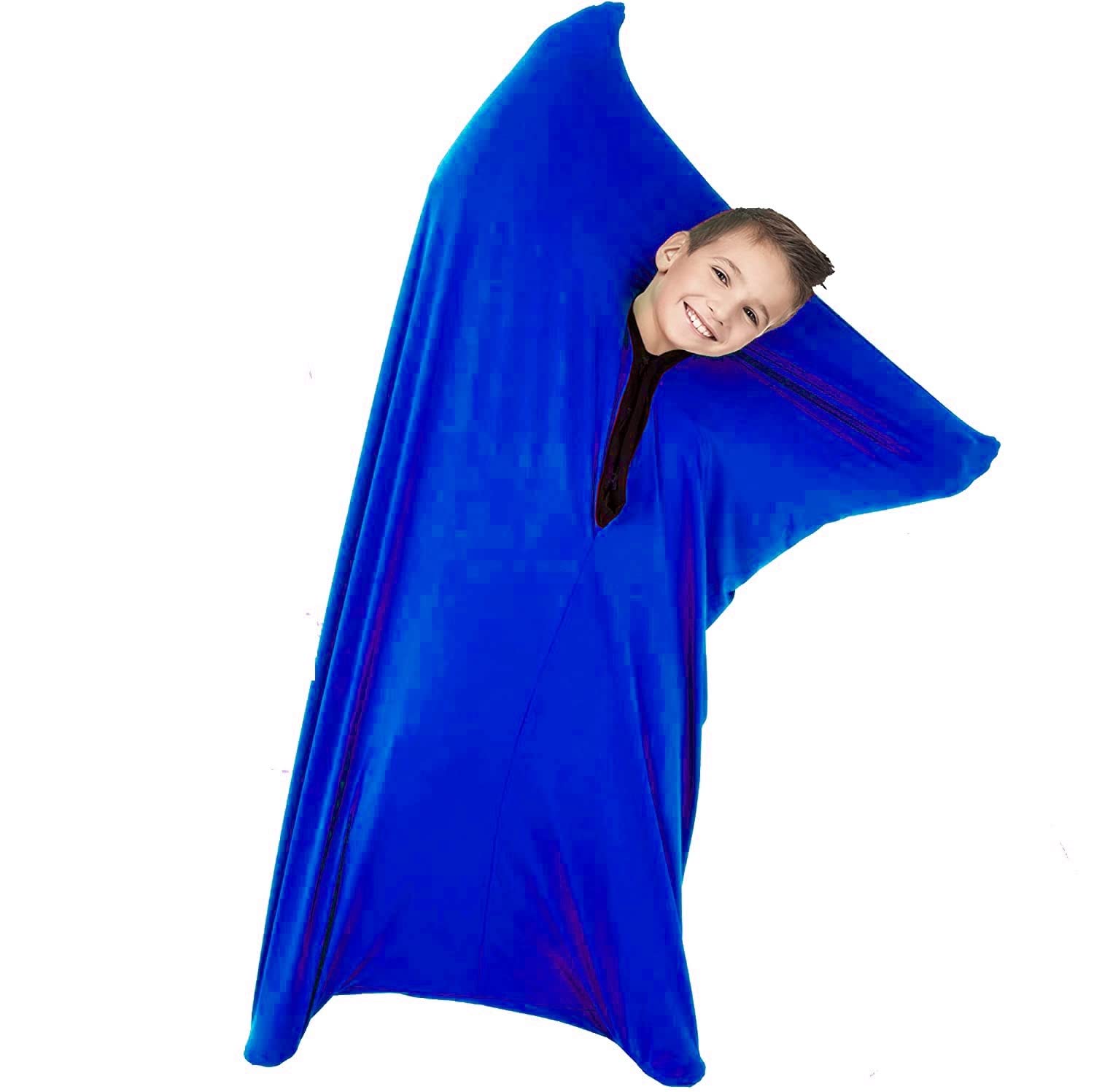 DELVOYE Sensory Body Sock Fun Dynamic Movement Socks Body Awareness Socks Safe, Breathable, Comforting Deep Pressure Sensory Autism Toys for Kids 5-7 (Color : Sky Blue, Size : M-46