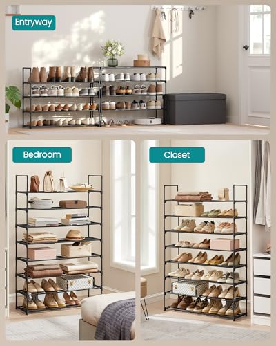 Image of SONGMICS Shoe Rack, 8-Tier Shoe Organizer, Metal Storage Shelf