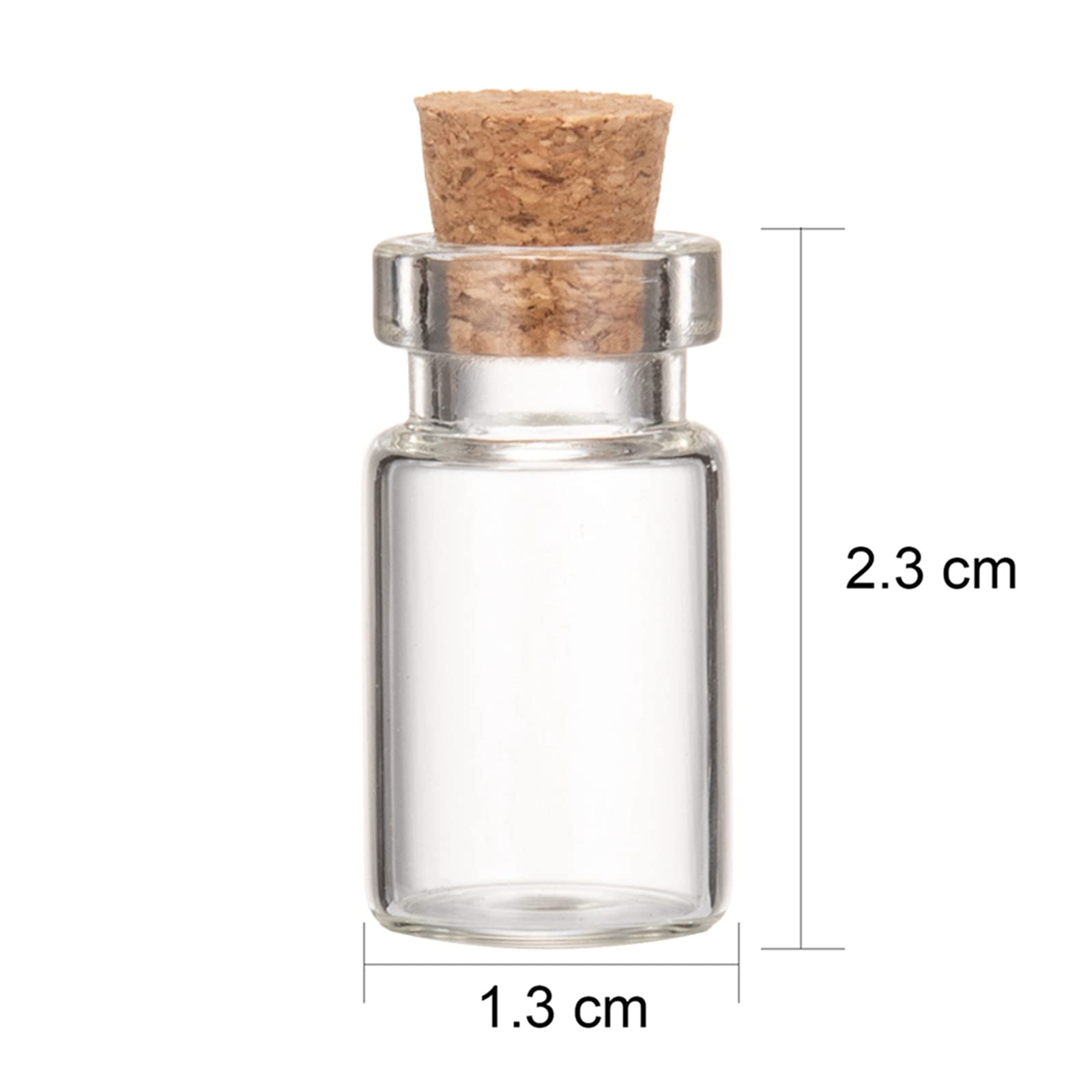 BENECREAT 30 Vasetti Vetro 20ml con Cupola Cloche, Espositore In Vetro Bottiglie con Decorazione A Cupola A Cloche con Tappi In Sughero - Espositori per Bomboniere e Progetti Artistici