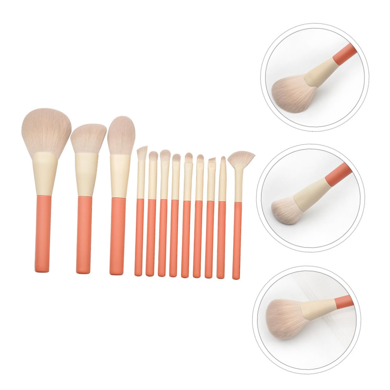 FRCOLOR 2sets Pennelli Per Trucco Professionali Fibra Artificiale Leggeri e Portatili Per Trucco Viso Ombretti e Blush Perfetti Per Viaggi e Uso Quotidiano