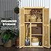 Outsunny 5' x 3' Wooden Outdoor Storage Cabinet, Garden Sheds & Outdoor Storage with Asphalt Roof & 2 Large Wood Doors with Lock, Natural