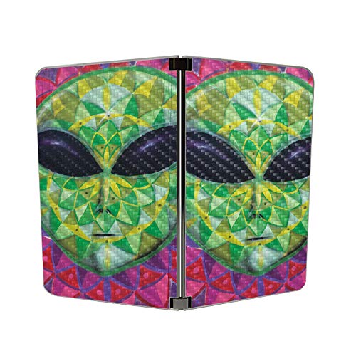 Image of MightySkins Carbon Fiber Skin for Microsoft Surface Duo - Geometric Alien | Protective, Durable Textured Carbon Fiber Finish | Easy to Apply | Made in The USA