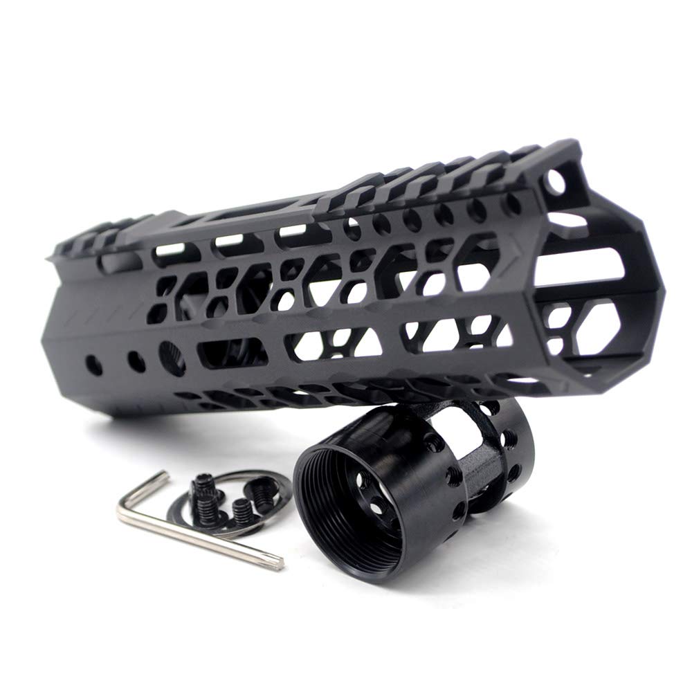 Trirock NSR Style Black 7 Inch M-LK Free Float AR15 Handguard Fits .223/5.56 Rifles Steel Barrel Nut