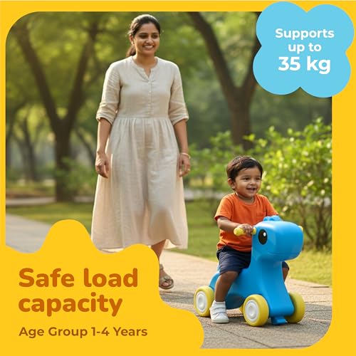 Image of Lifelong Cuppy Horse Rideon for Kids 1+ Yrs|Sturdy, Round Edges Push Ride|Safe & Durable, Load Capacity 35kg|Indoor & Outdoor Play Toy Vehicle for Boys & Girls (LLCHR03)
