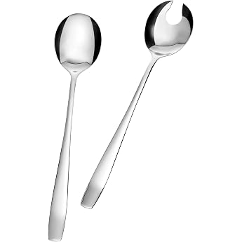 GR WE K nigstein Salad Servers Set of 2 Polished Dishwasher Safe Stainless Steel 18/0 Chrome Steel Serving Spoon in Timeless Design