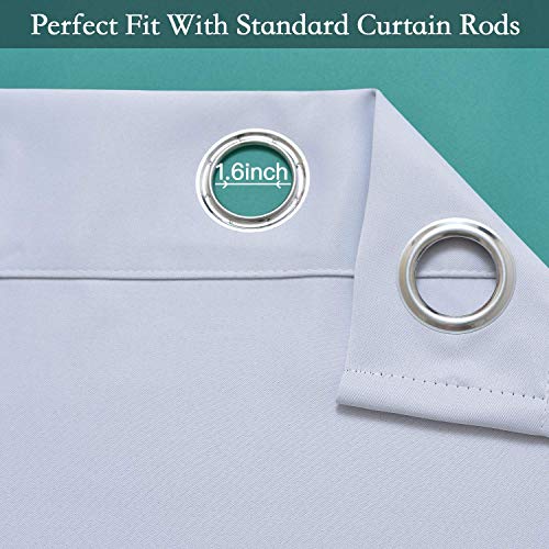 Image of SimpleHome Ombre Gradient Teal White to Gray Curtains for Bedroom,52Wx84L | Room Darkening Curtains,Light Blocking Thermal Insulated Grommet Window Curtains for Living Room,2 Panels,84 Inches Length