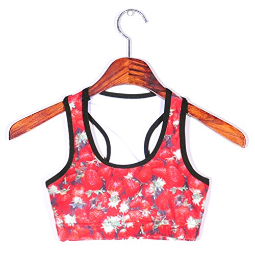 Image of Sister Amy Women's Aerobics Gym Dance Yoga Vest Printed Sports Bra Top Vest