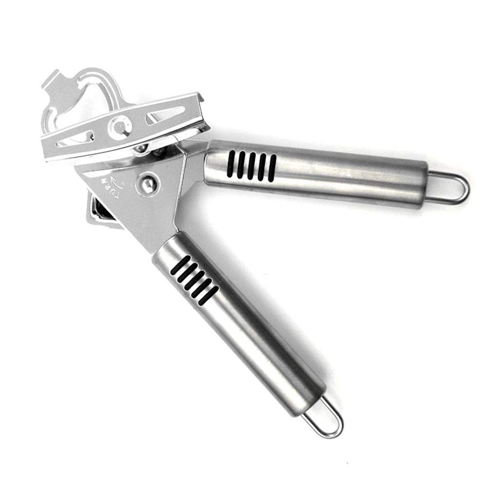 Dosenöffner Multifunktionaler Haushalt Edelstahl Dosenöffner Ultra Scharfe Schneidwerkzeuge für Flaschen Manueller Dosenöffner (Farbe: Silber, Größe: Einheitsgröße) (Silber Einheitsgröße)