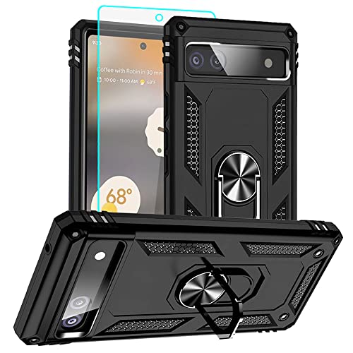 Coque Google Pixel 6a anti-chute avec protection écran intégrale noire