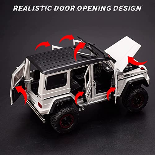 Image of PLUSPOINT Diecast Gwagon Off-Road G-500 Toy Car 1:32 Scale Model,Pull Back Vehicles Alloy Simulation Supercar with Lights and Sound Also for Car Dashboard,Kids,Adult