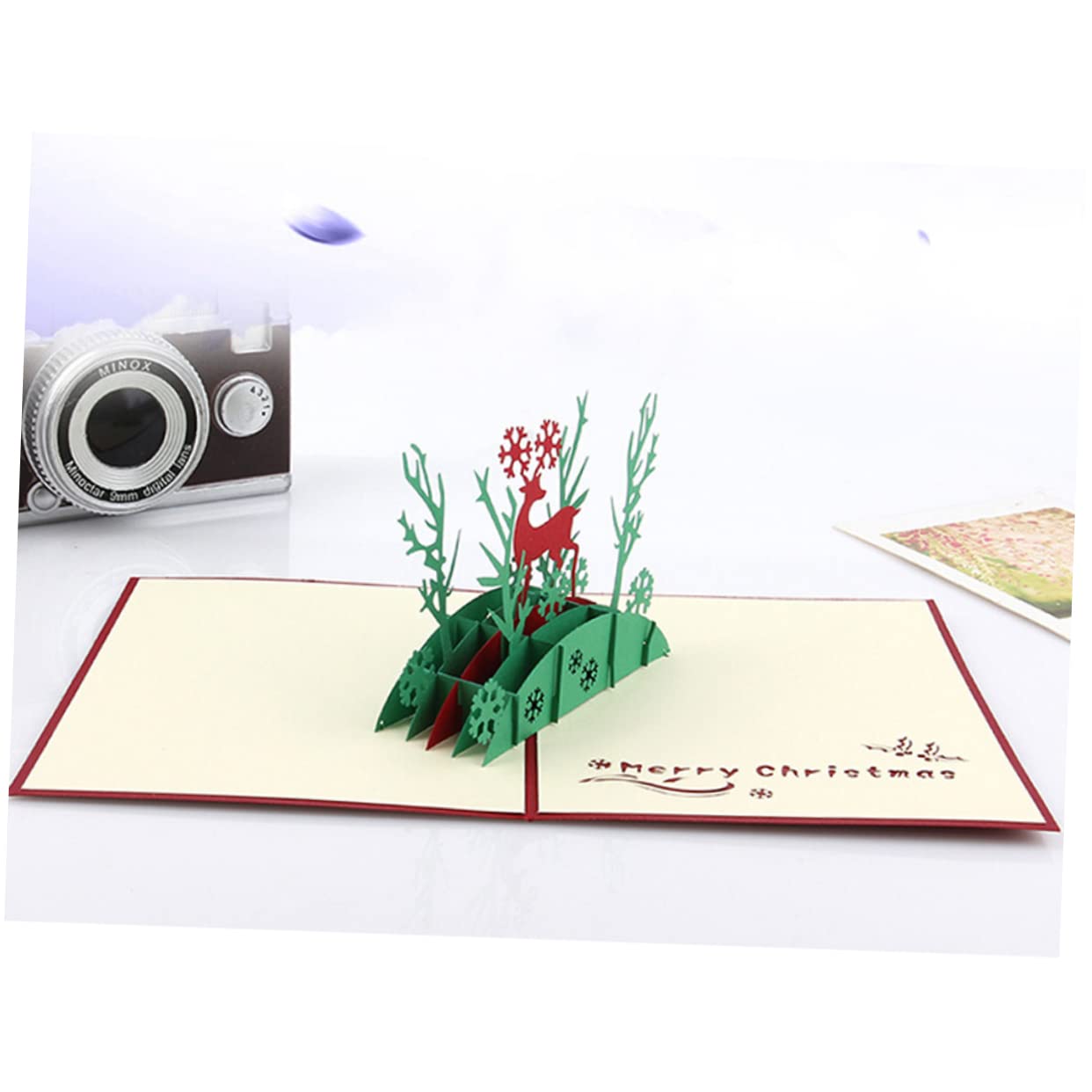VILLCASE 15 Stk Pop-up-Karten christmas vaction christmas tree weihnachts geldgeschenke dekoration santas frohe weihnachtsgrüße wünsche 3D-Weihnachtskarten auf 3D-Up-