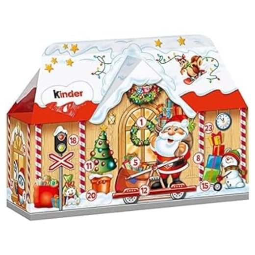Kinder Dolce Casa - Calendario Avvento 2024, 24 Cioccolatini e Snack Assortiti Kinder, con Speciale Videomessaggio da Babbo Natale, Idea Regalo, Confezione da 234 gr