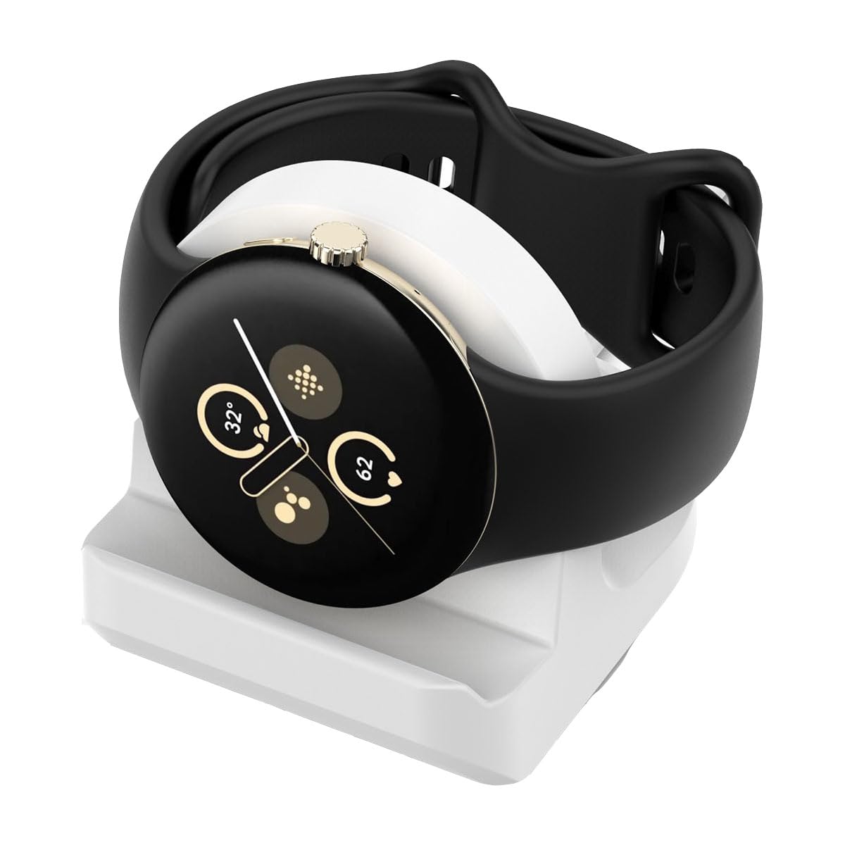 TenCloud 1 Pack White Stands Compatible with Google Pixel Watch 2 Non-Slip Silicone Charging Dock Holder Intended for Pixel Watch 2 Smartwatch Charger?NOT Charger or Cable?
