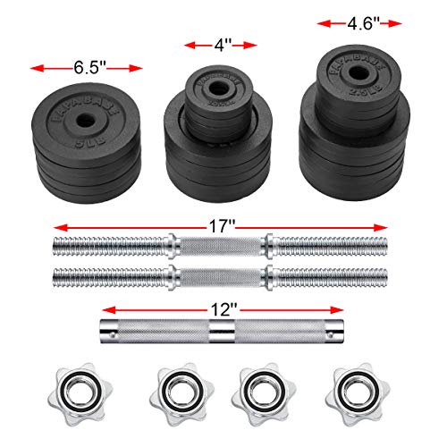 papababe Adjustable Dumbbells Cast Iron with Connector 40 50 65 105 200, Adjustable Dumbbell Sets, Lifting Dumbells. (52.5, Pair)