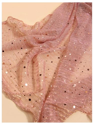 Image of Floerns Women's Sequin Bandana Square Scarf Silk Scarves Mesh Shawl and Wrap for Evening Dresses