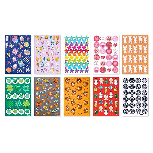 American Greetings 570-Count Assorted Holiday Stickers for Birthday, Valentines Day, St. Patrick's Day, Easter, Halloween, Thanksgiving, Christmas and...