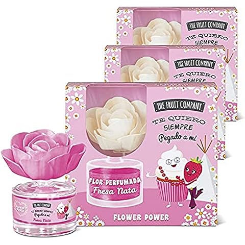 The Fruit Company Flower Power Flor Perfumada, Fresa Nata, 50 ml, 3 Unidades Cover