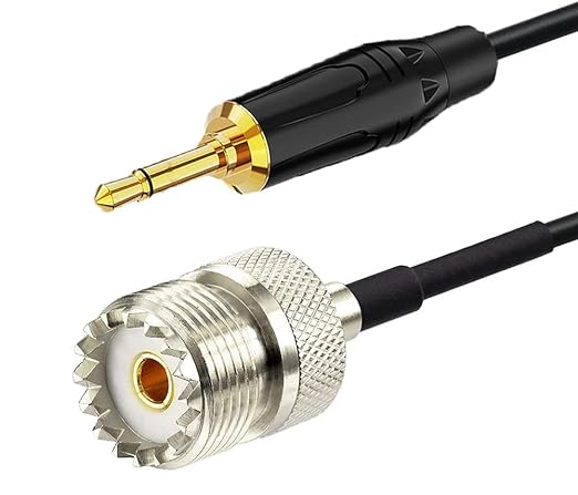 Adaptador UHF hembra a 3.5mm macho mono 1.5m miniatura 2