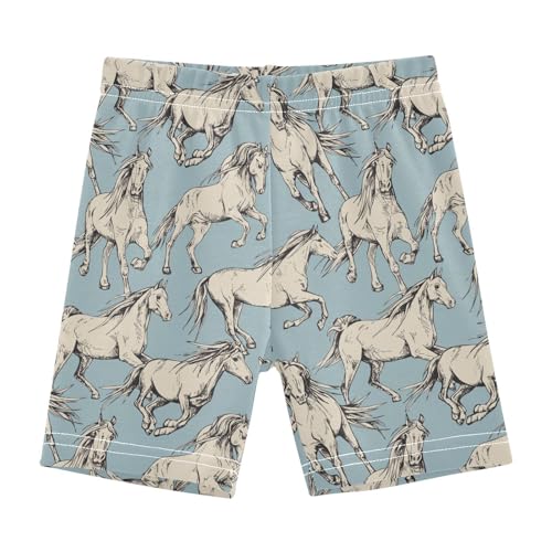 JHKKU Girls Horses Shorts Cotton Cartwheel Bike Kids Biker Under Dress Dance Short Girl Clothes 10Y