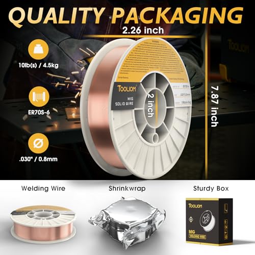 Image of TOOLIOM ER70S-6 0.030 inch Mild Steel MIG Welding Wire 10LB 2PCS | High manganese & silicon for strong welds, minimal spatter, smooth feeding