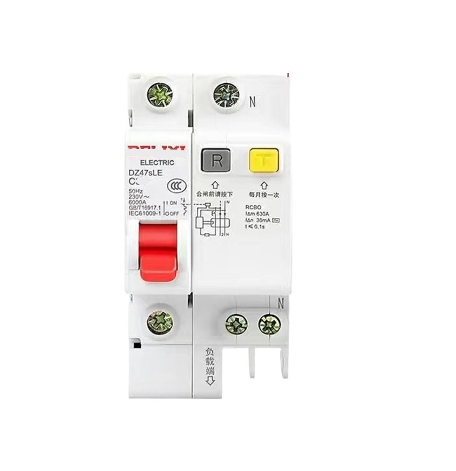 JNVFTCUX 1P+N air Switch with Leakage Protector 63a Circuit Breaker 220v Protection 32a(1P+N-10A)