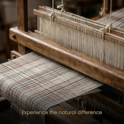 Image of Unstitched Cotton Fabric for Men and Women - Light Weight Trending Self Pattern Khadi Cotton Fabric Material (3 Meter, Almond White)