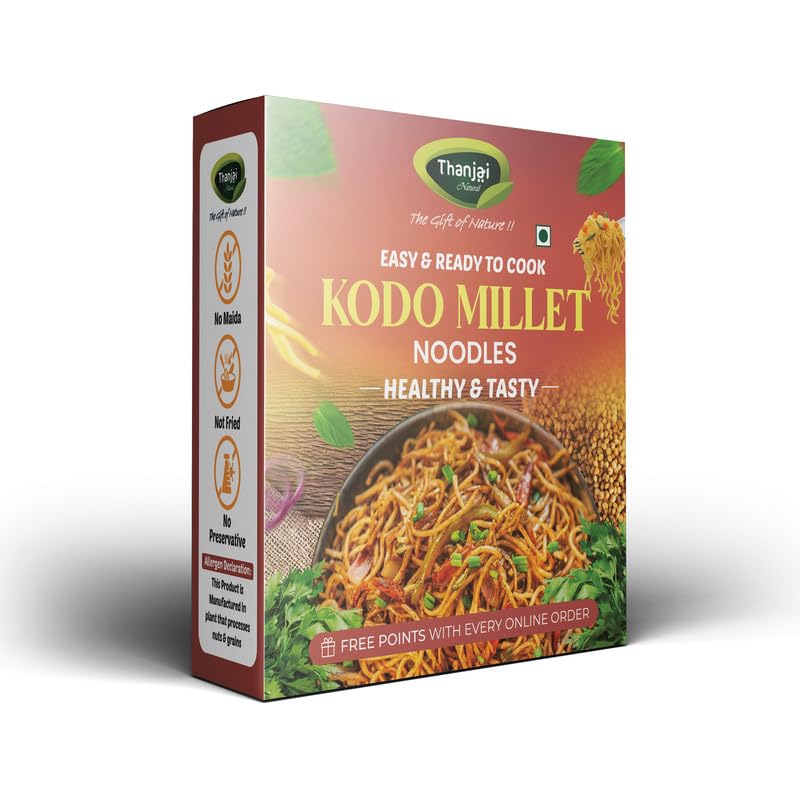 Image of Thanjai Natural Kodo Millet Noodles 180 Grams of Homemade Natural Noodles (No Preservatives, No Chemicals, No Artificial Extract)