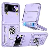 Goton for Samsung Z Flip 4 Case, Galaxy Z Flip 4 Case with Camera Cover, [Hinge Protection] & 360° K