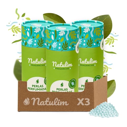 Natulim Perlas Perfumadas - Perlas Aromatizantes para Ropa - Fragancia Duradera - Sin Químicos Nocivos - Apto Pieles Sensibles y todo tipo de Prendas - 90 Lavados – Pack 3 Unidades (Bosque Aurora)