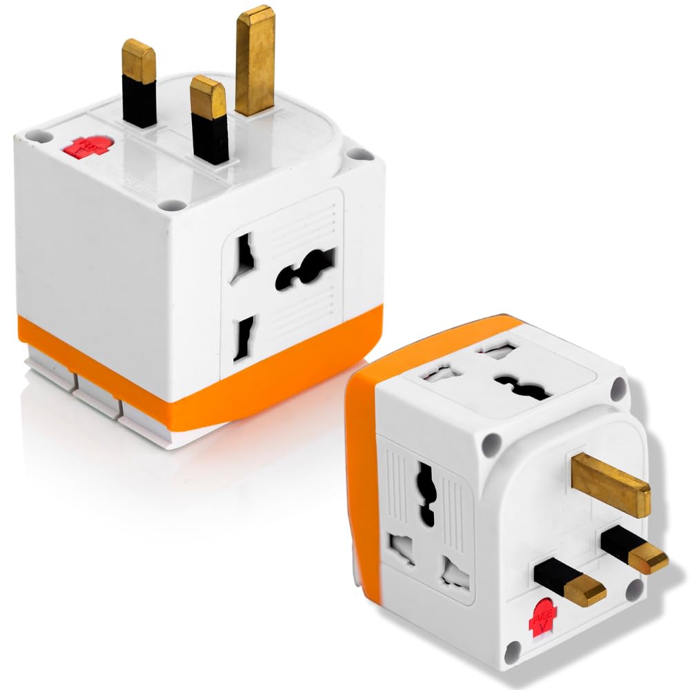 Hi-PLASST (10Pc) UK Multiplug Type-G Flat Pin Plug 13-A Universal 3Pin Multi-Plug Socket, Plug Converter with Individual Switch, Travel Power Adapter & Surge Protector for UK Hongkong London Ireland-image-37