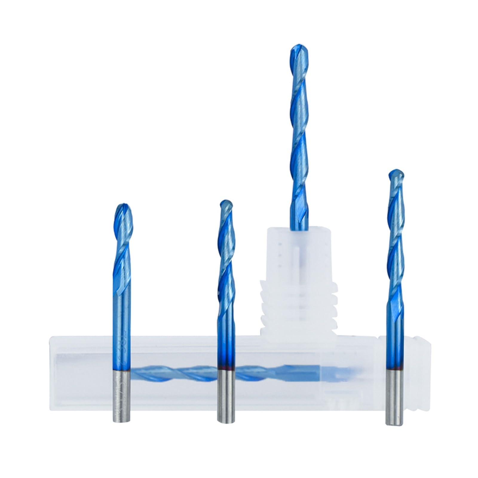 Brocas de enrutador CNC, fresa espiral de vástago de 3.175mm, fresa de punta de bola de carburo de 2 flautas for herramienta de fresado de Metal de aluminio(3.175x3.175x10x40mm)