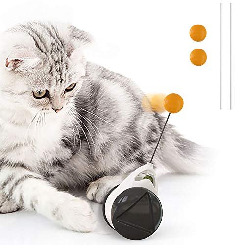 Qiwang Catnip Toys for Indoor Cats Balanced Kitten Toys Interactive Cat Toys Kitty Chasing Wand Toy with Extra Wand and Ball Replacement for Indoor Cats Interactive