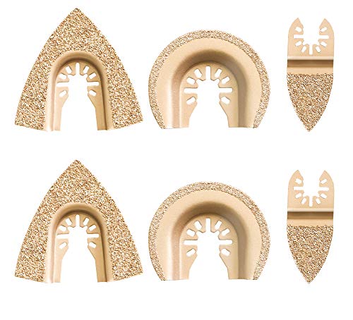 6 PCS Multitool Carbide Oscillating Saw Blades LEILUO Saw Blades for Tile Grout Cement Mortar Concrete Oscillating Tool Blades Fit Dewalt Bosch Rockwell Makita Fein Multimaster