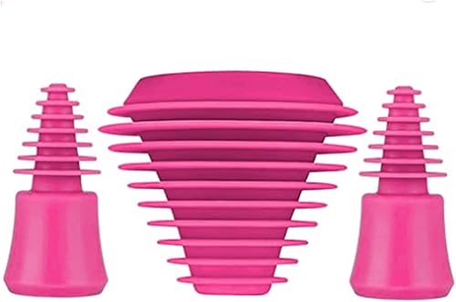 Tapones de limpieza universales de silicona + tapas, perfectos para limpieza, almacenamiento, tapa preservadora hermética para botellas, color rosa,
