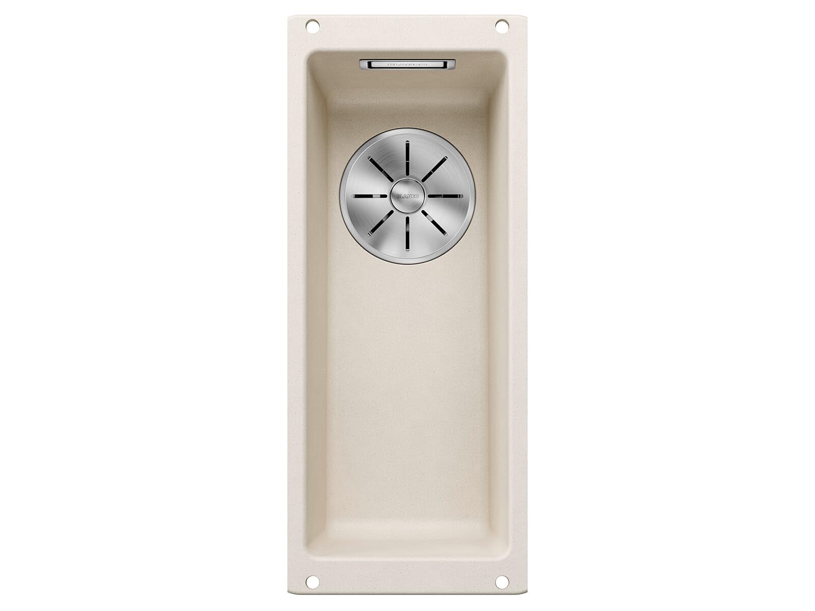 Blanco Soft White Subline 160-U | Silgranit Sink In | Installation Type: Undermount Installation | For 30 Cm Wide Base Cabinets | One Cut-Out And Only One Installation | [19X46x14.2 Cm]