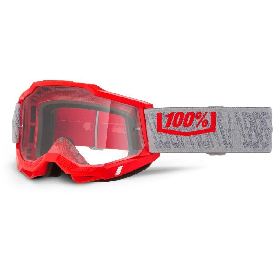 100% Accuri 2 Lunettes de Protection Rouge et Gris Verres Transparents
