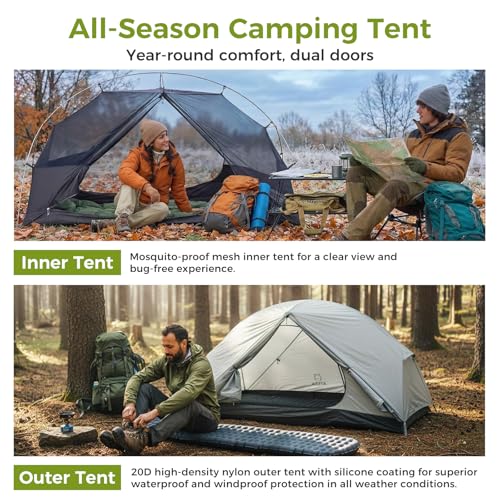 ATEPA 1-2 Person 4000MM+ Waterproof Tent