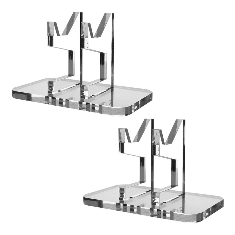 JZS 2 Pack Transparent Acrylic Universal Controller Stand for PS4, PS5, Xbox, Switch Consoles - Gaming Controller Holder for Storage, Organization & Display