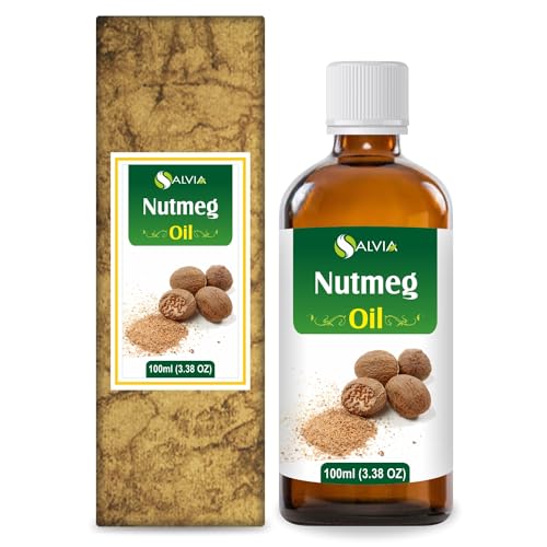 Image of Salvia Nutmeg Oil (Myristica fragrans) Essential Oil for Aromatherapy & DIY Blends - Warm Spicy Oil for Skincare, Massage & Fragrance Use - 100 ml / 3.38 fl oz