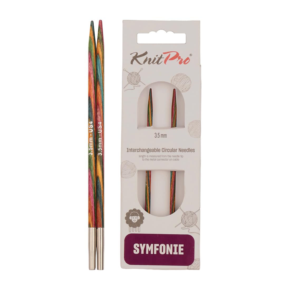 KnitPro Symfonie Interchangeable Circular Needles 4" (10cm) | 3.50mm