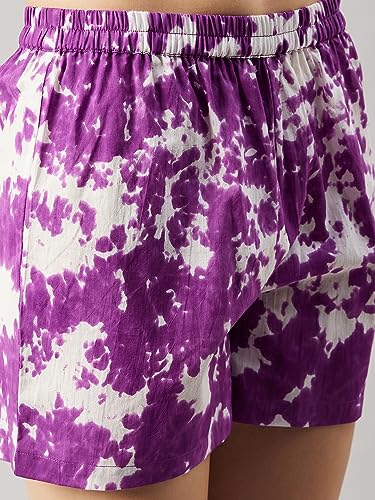 Image of WineRed Woman Purple 3pcs coord set with Shorts