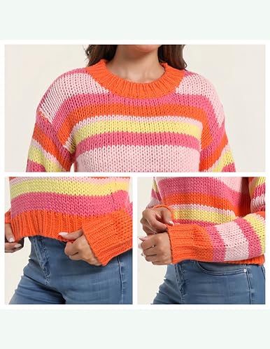 Image of Madewell Women's Cropped Knit Pullover Sweater, Orange (US, Alpha, X-Small, Small, Regular, Regular, Orange)
