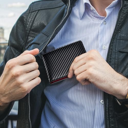 Image of Gostwo Mens Wallet RFID Blocking Slim Minimalist Bifold Wallet with ID Window & Business Card Holder, Thin Front Pocket Design, Stylish Wallet for Men, Teen, Boyfriend, Husband