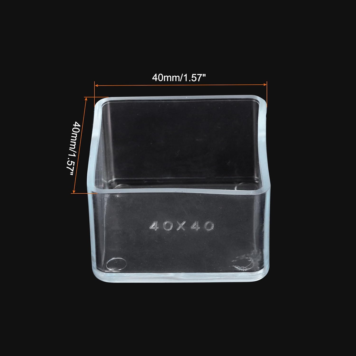 MECCANIXITY 8Pcs Square Chair Leg Caps 40 x 40mm Table Foot Tips Floor Protectors Anti-Slip for EU 4040 Aluminum Extrusion Home Furniture, Clear