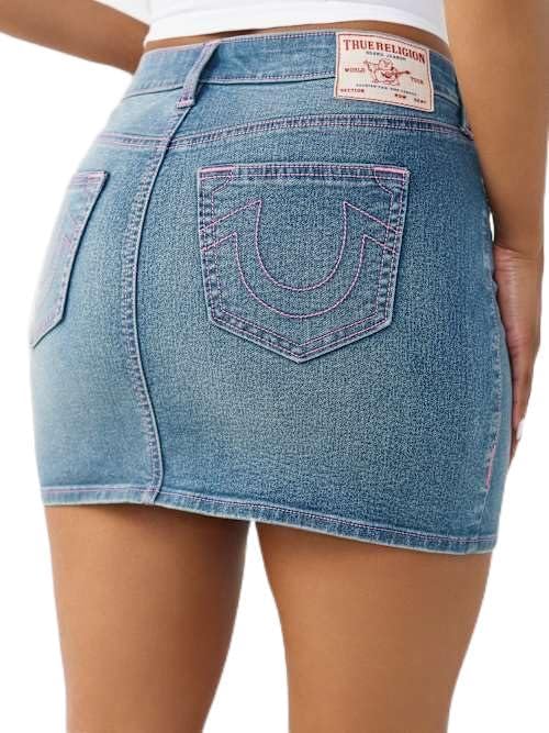 Mini jupe en jean True Religion bleu taille 26 idéale pour l'été
