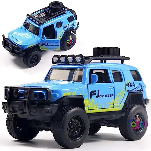 Image of toyco Diecast Offroad Car Toy for Kids | 1:36 Alloy Metal SUV with Pull Back Action, Openable Doors, Shiny Finish & Smooth Edges | Mini Model Vehicle (Multicolor, Pack of 1, Age 3+ Years)